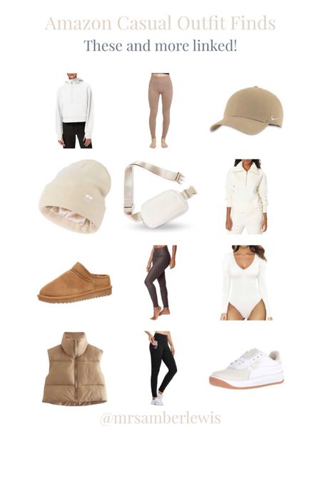 Amazon casual athleisure wear outfits! Loving neutrals lately and I find that if I’m wearing these fleece lined leggings I’m way more likely to go outside and get my steps in! 

#LTKFind #LTKfit #LTKSeasonal