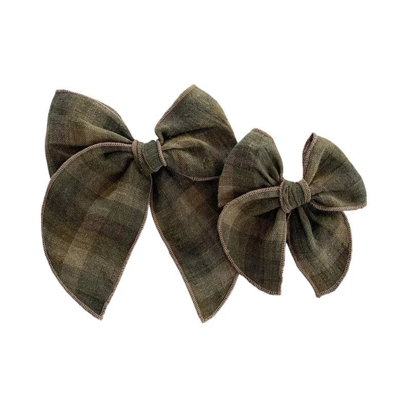 wilder bow || TIMBER. hand tied hair bow, girls accessories, plaid. | Etsy (US)