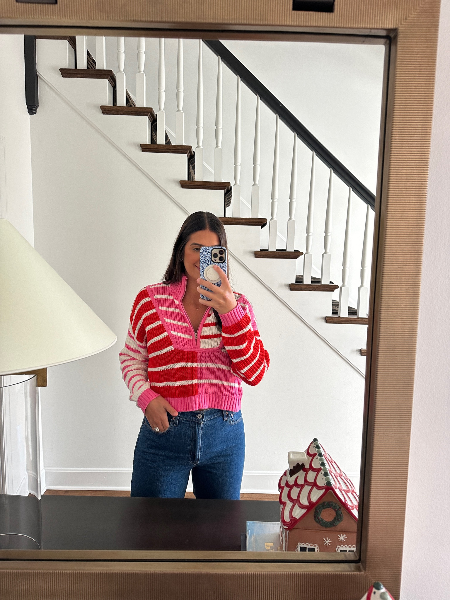 Stripe pullover, holiday outfit, sweater pullover, 90s jeans, winter style, holiday style 

#LTKFindsUnder100 #LTKHoliday #LTKSeasonal