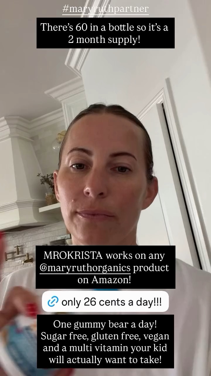#maryruthpartner  There’s 60 in a bottle so it’s a 2 month supply! MROKRISTA works on any @maryruthorganics product on Amazon! One gummy bear a day!
Sugar free, gluten free, vegan and a multi vitamin your kid will actually want to take!
