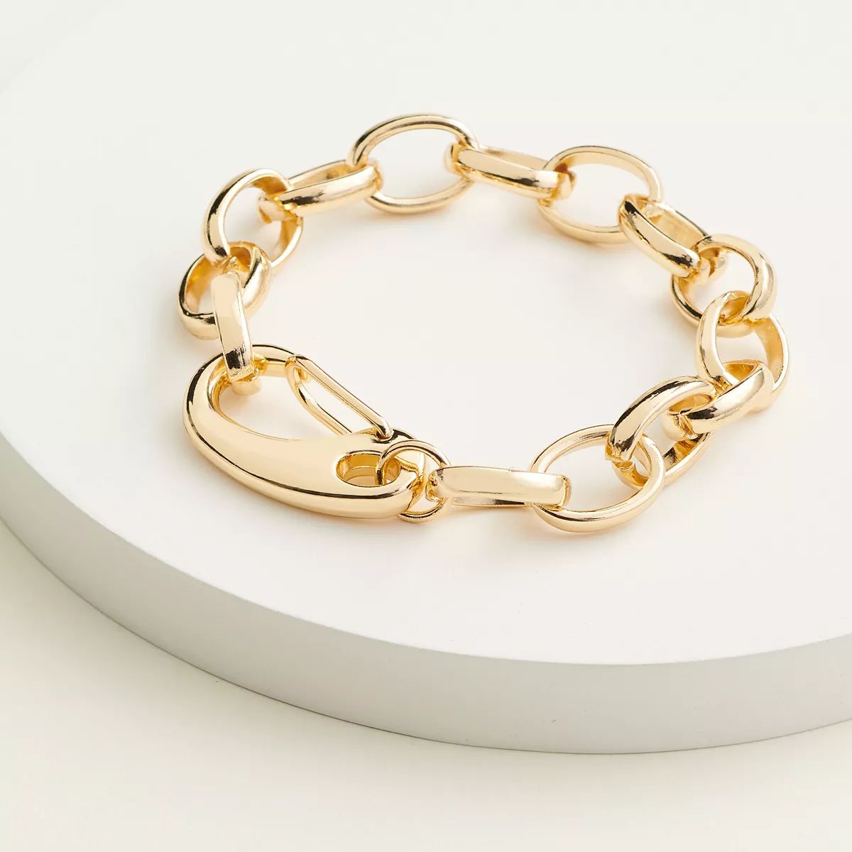 Elizabeth and James Oval Link & Oversized Lobster Claw Bracelet | Kohl's