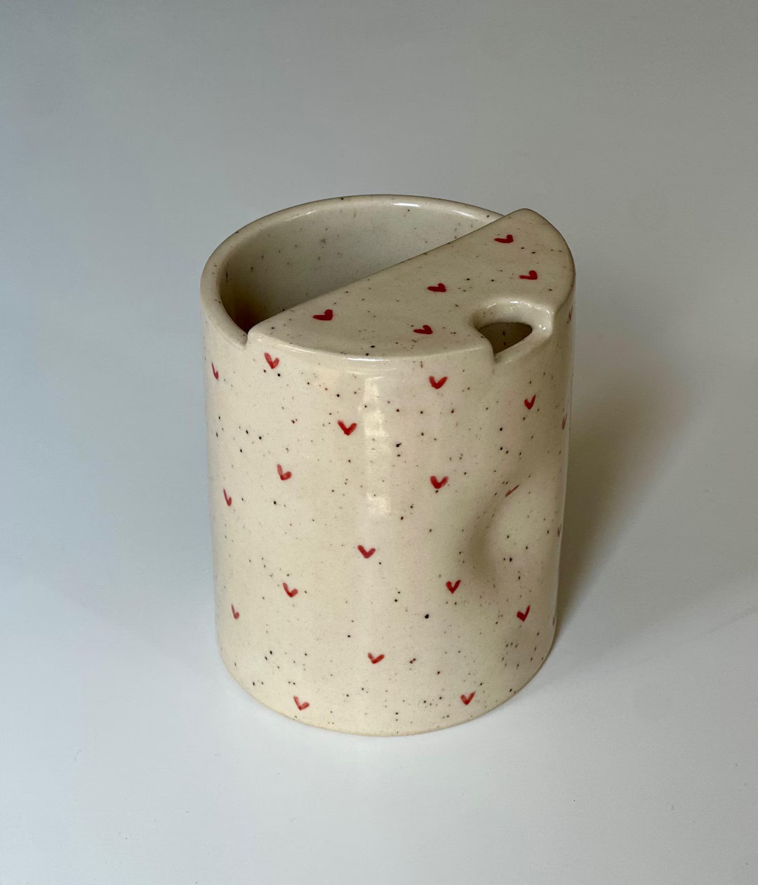 Handmade Ceramic Travel Mug: Hand-painted Hearts, to Go Cup - Etsy | Etsy (US)