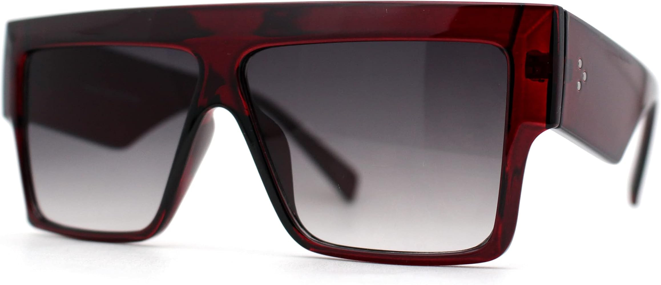 SA106 Womens Thick Horn Flat Top Angular Mobster Plastic Sunglasses | Amazon (US)