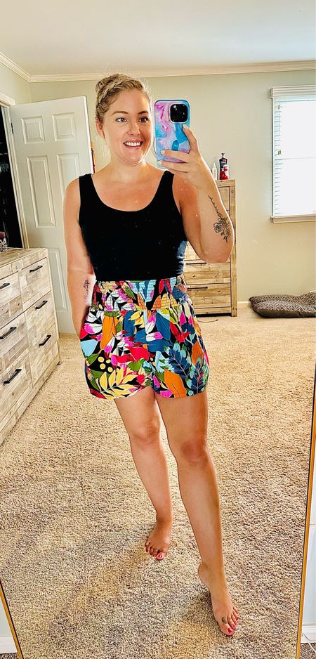 These tropical-patterned shorts are adorable for a vacation look 🌺

#summerfashion #womensfashion #midsize #curves

#LTKtravel #LTKSeasonal #LTKstyletip