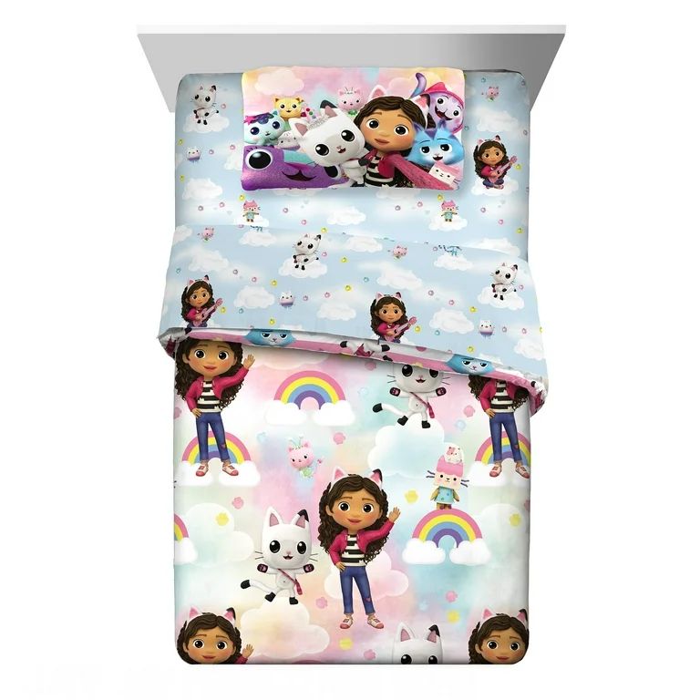 Gabby's Dollhouse Kids Twin Bed in a Bag, Comforter Sheet Set and Bonus Tote - Walmart.com | Walmart (US)
