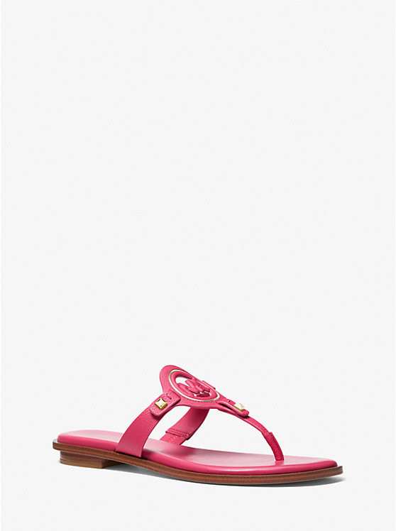 Aubrey Cutout Leather T-Strap Sandal | Michael Kors US
