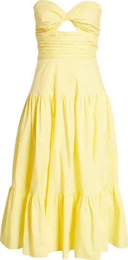 Strapless Cutout Cotton Midi Dress | Nordstrom