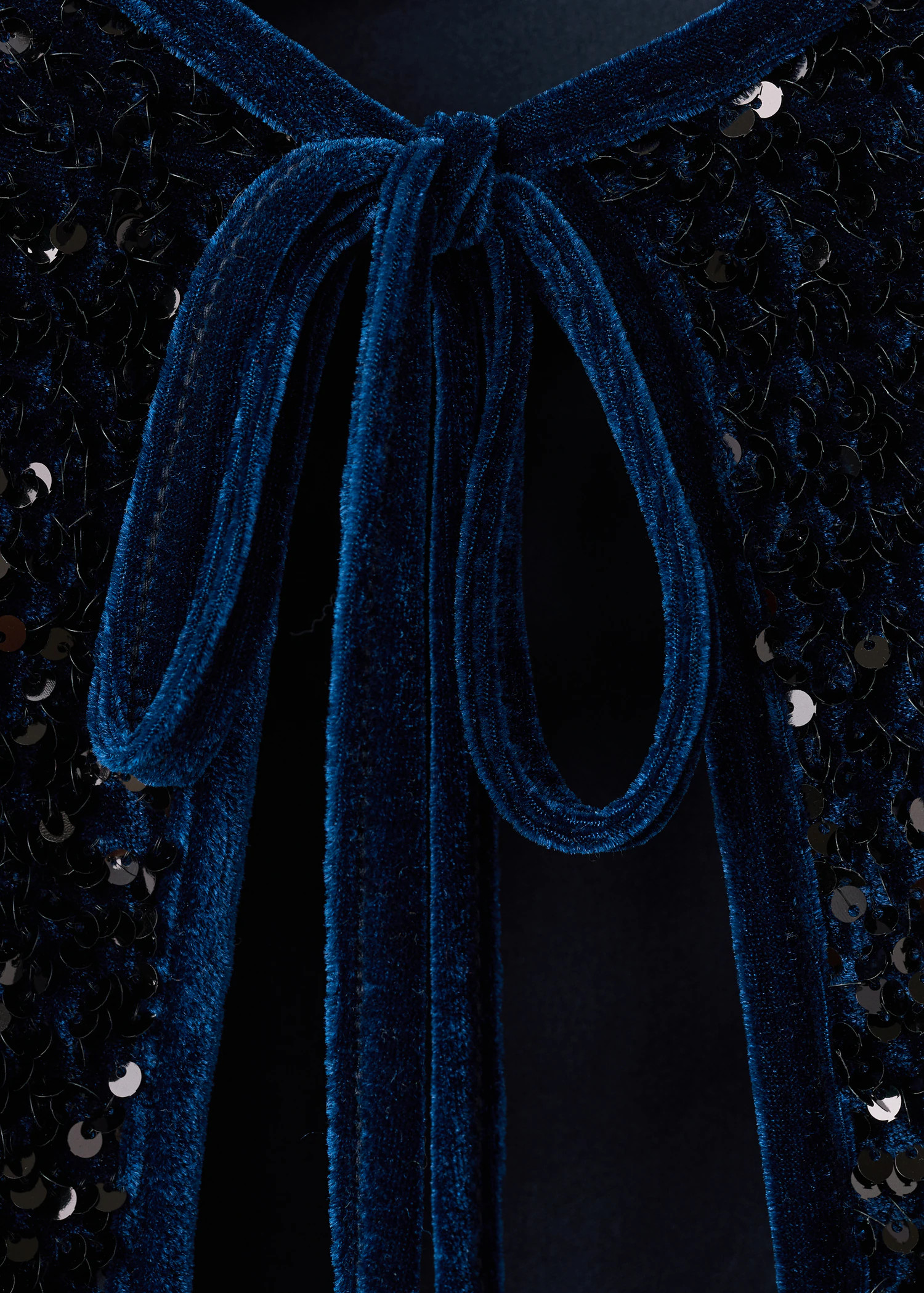 Velvet jacket with sequins and bow - Women | MANGO USA | Mango (US/MX/AU)