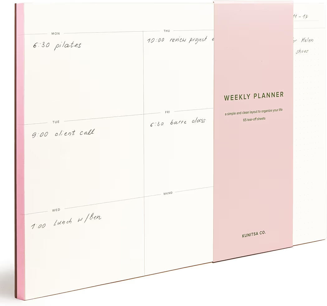 Weekly To-Do List Notepad – Desk Pad for Work and Study, Pink, 11.7x8.3 Inches | Amazon (US)