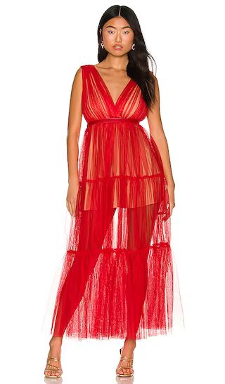 Chloe Tulle Dress in Red | Revolve Clothing (Global)