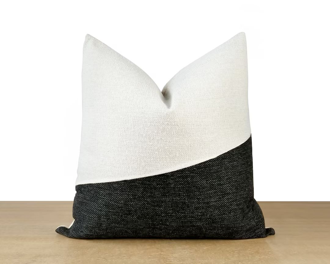 Modern Decor Black & White Throw Pillow | Black and White Modern Minimalist Decor Pillow Cover ||... | Etsy (US)