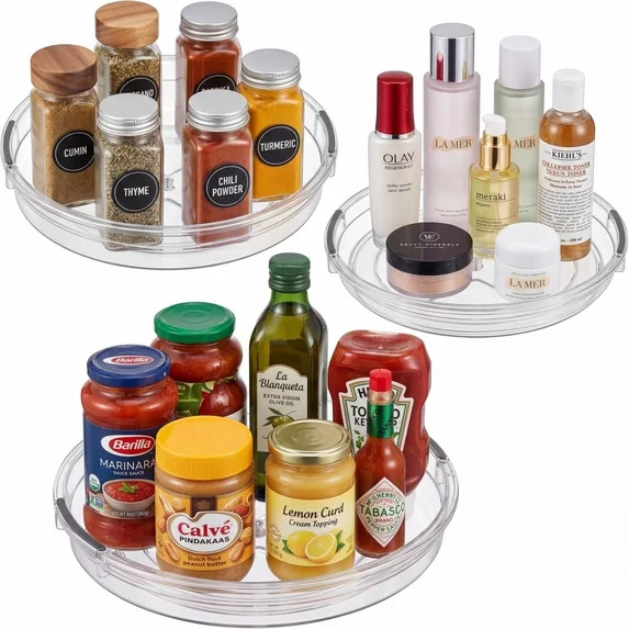 3 Pack Lazy Susan Organizer, Turntable for Cabinet, Pantry Organizers and Storage, Rotating Condi... | Walmart (US)