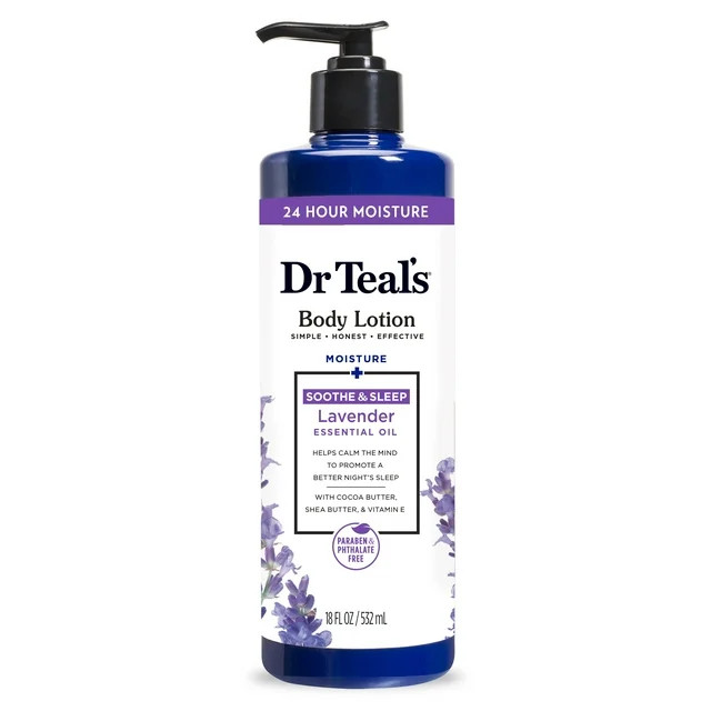 Dr Teal's Body Lotion, 24 Hour Moisture + Soothing with Lavender Essential Oil, 18 fl oz. | Walmart (US)