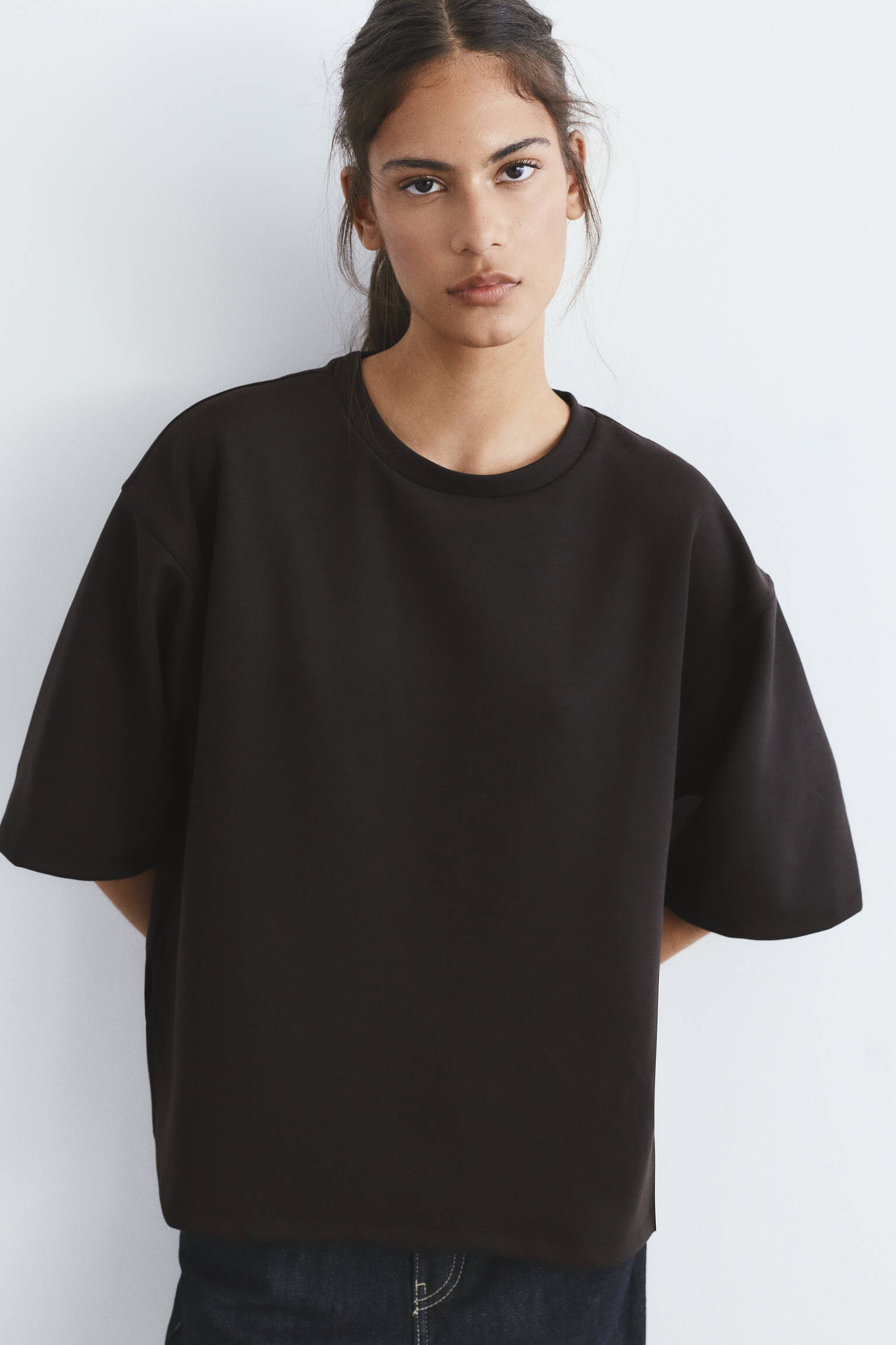 Soft-touch short sleeve T-shirt - Pull&Bear United Kingdom | PULL and BEAR UK
