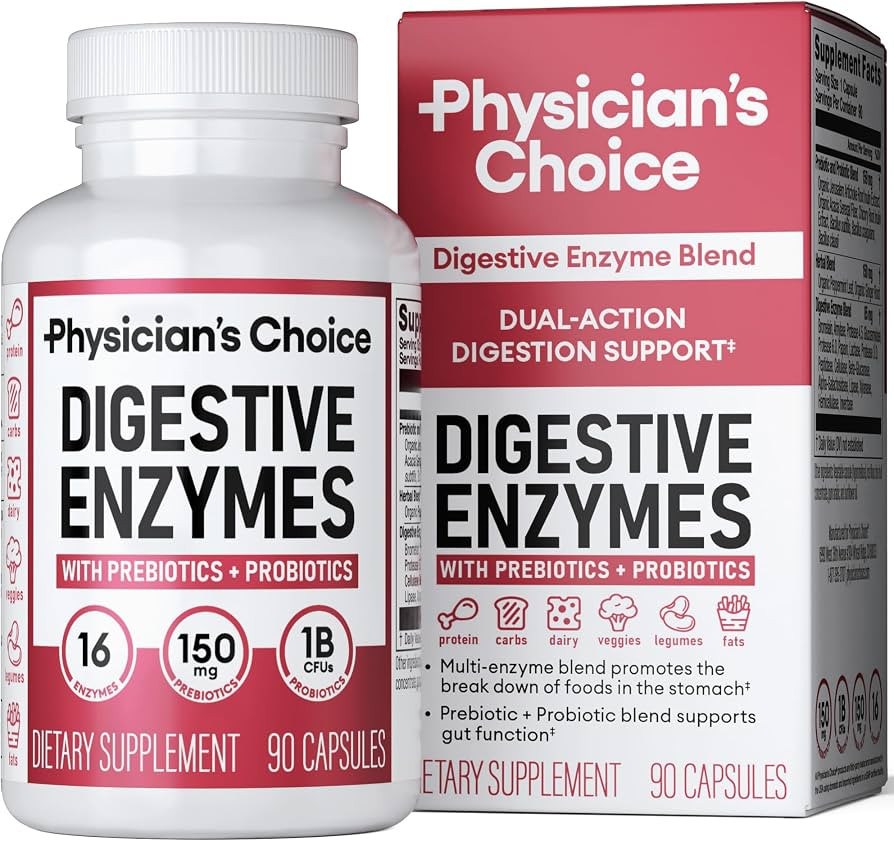 Amazon.com: Physician's CHOICE Digestive Enzymes - Multi Enzymes, Organic Prebiotics & Probiotics... | Amazon (US)