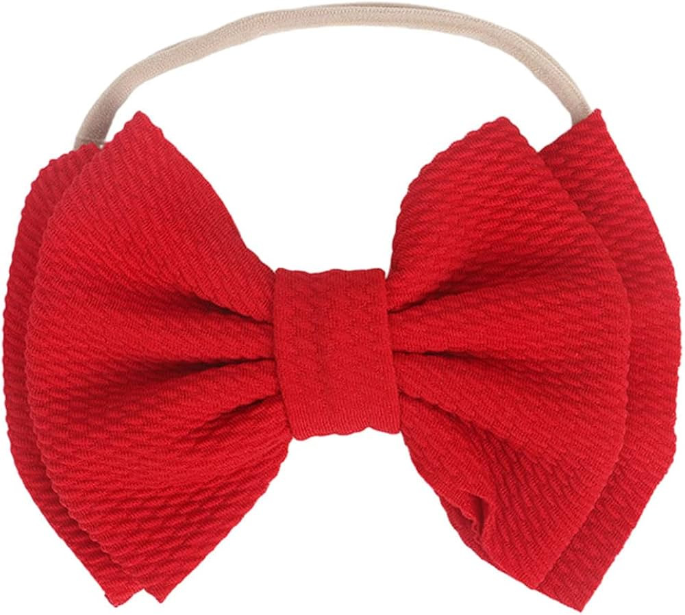 Baby Girl's 5 Inches Soft Double Bow-knot Nylon Headband Toddler Headdress for Photography Party ... | Amazon (US)