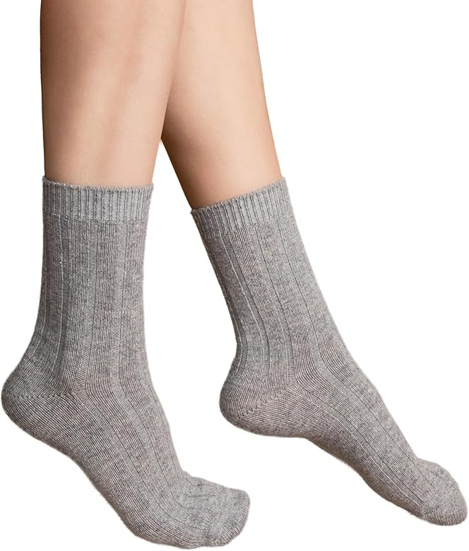 State Cashmere Unisex Ribbed Socks 100% Pure Cashmere Super Soft Bed Cuff Socks | Amazon (US)