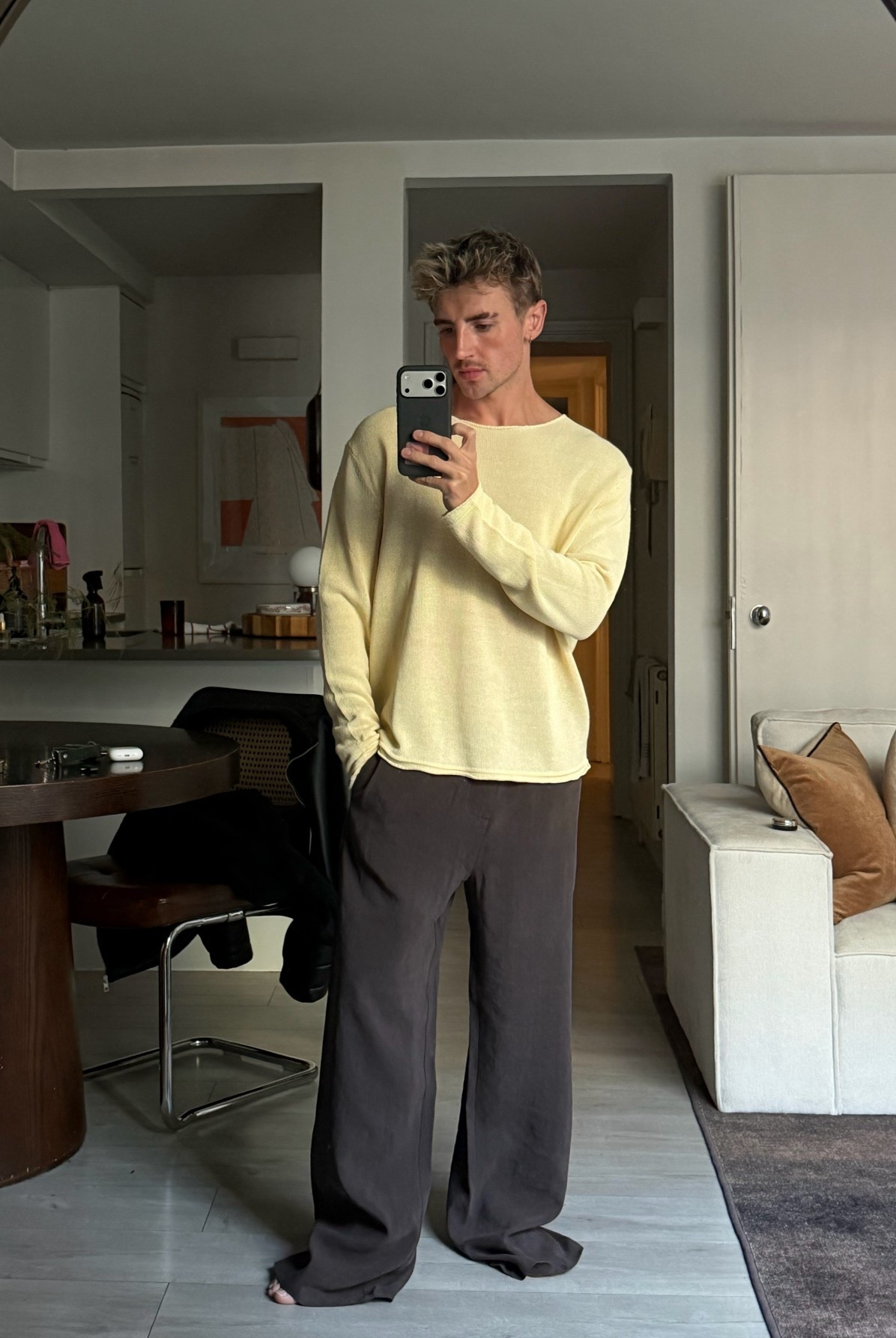 Men’s yellow summery sweatshirt and brown relaxed trousers 

#LTKmens #LTKuk #LTKsummer
