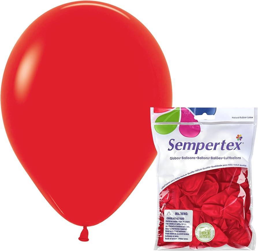Sempertex Fashion Red Balloons, Latex, 11 Inch, 25 Pcs | Amazon (US)
