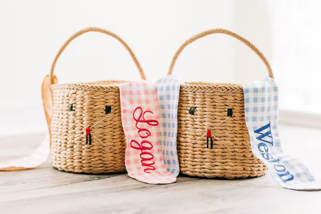 Personalized Easter Basket, Easter Basket, Easter Basket for Girls, Kids Easter Basket, Gingham E... | Etsy (US)