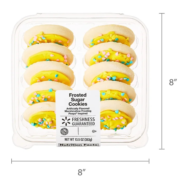 Freshness Guaranteed Frosted Easter Sugar Cookies, Peeps Flavored Cookies, Yellow Frosting with S... | Walmart (US)