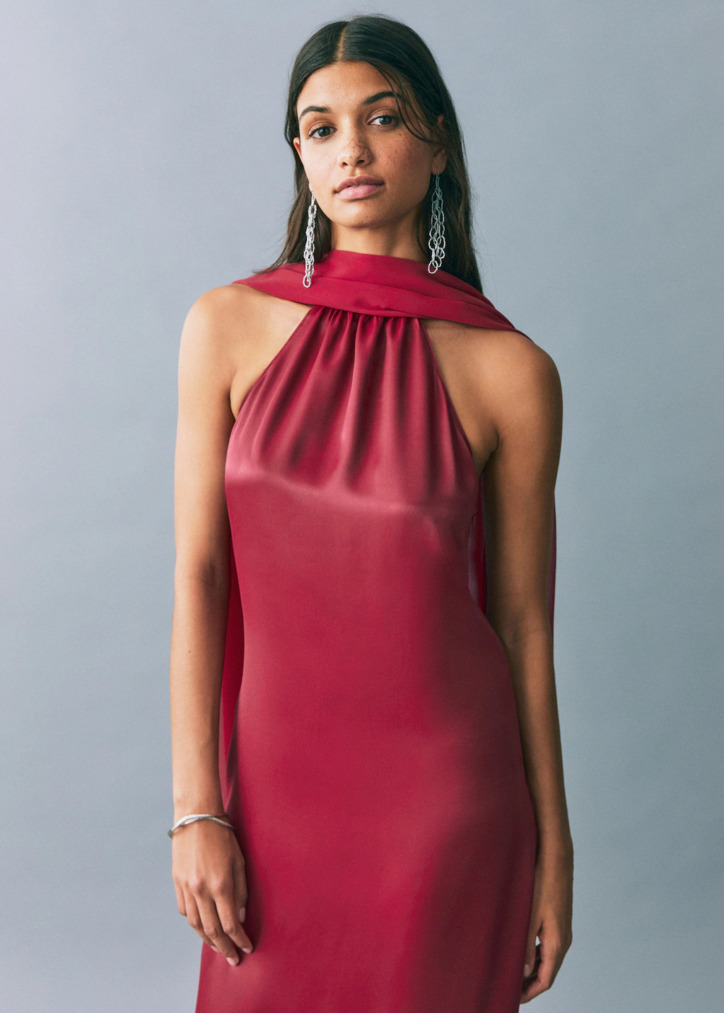 Satin halter neck dress - Teen | MANGO USA | Mango (US/MX/AU)