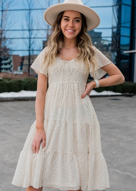 Lemon Drop Ivory Floral Dress | My Sister's Closet Boutique