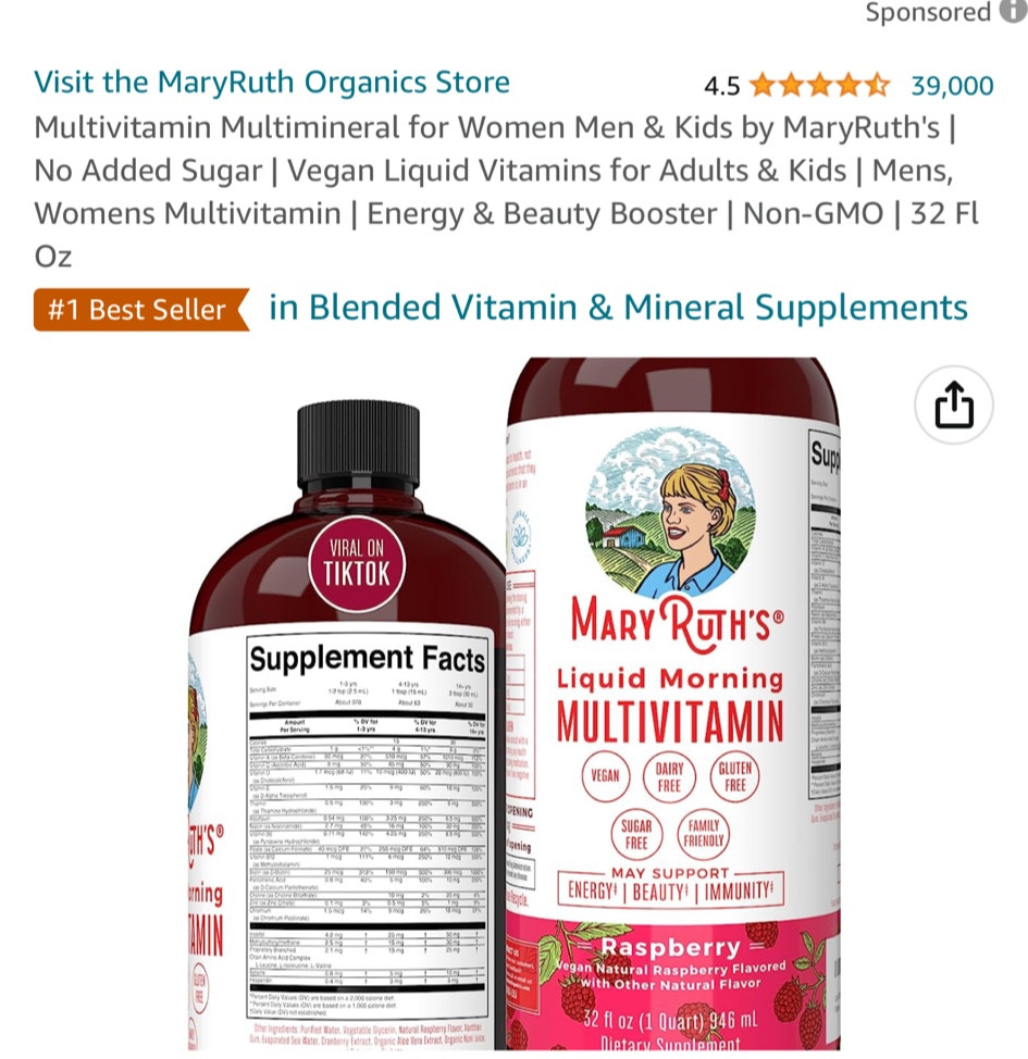 Mary Ruth’s/ amazon/ amazon prime day/ multi vitamin/ men/ women/ health/ vitamin/ no sugar/ vegan/ liquid/  kids/ energy booster 

#LTKkids #LTKxPrimeDay