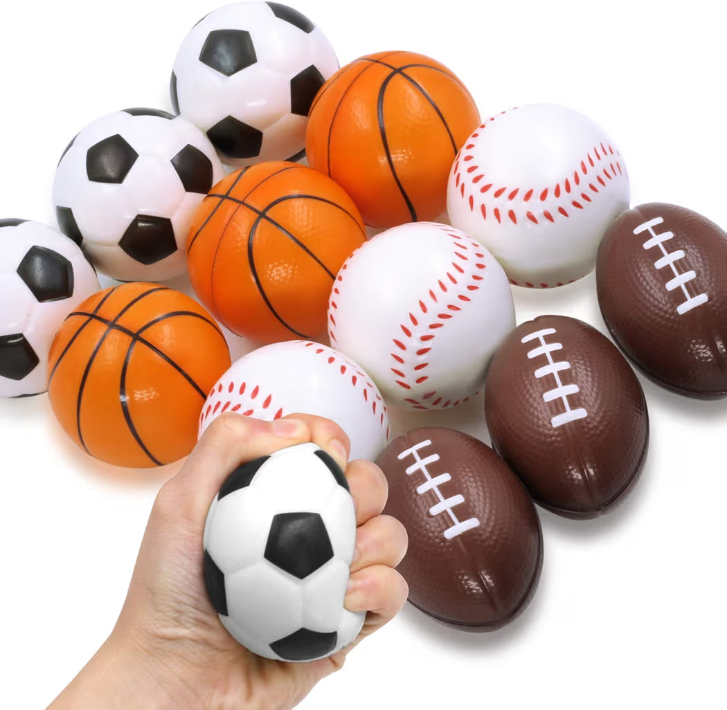 Novelty Place Squeezable Stress Balls - Anti-Stress Baseball, Basketball, Soccer, Football for Te... | Amazon (US)