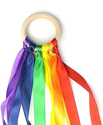 Montessori Sensory Toys Rainbow Color Ribbon Hand Kite Montessori Baby Ribbon Toy Learning Educat... | Amazon (US)