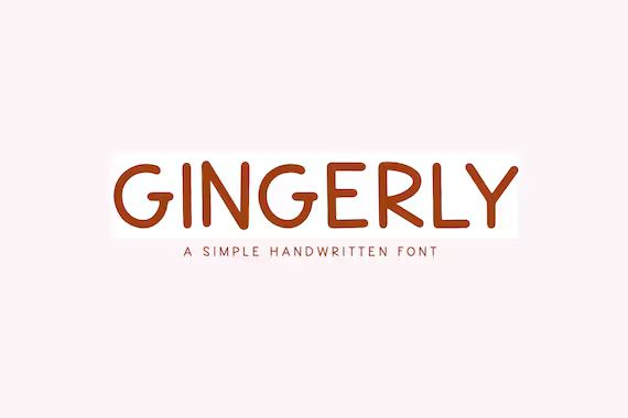 Gingerly Font  Handwritten Font Sans Font Cricut Fonts | Etsy | Etsy (US)