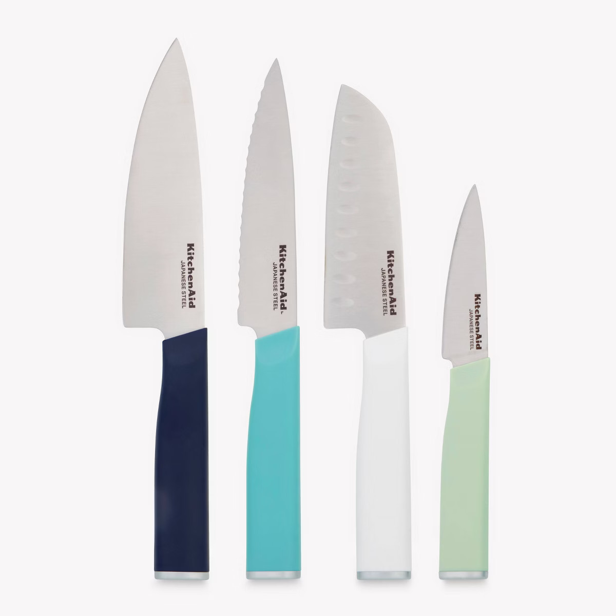 KitchenAid 4pc Chef Knife Set White/Dark Blue/Aqua Blue: High Carbon Stainless Steel, Dishwasher-... | Target
