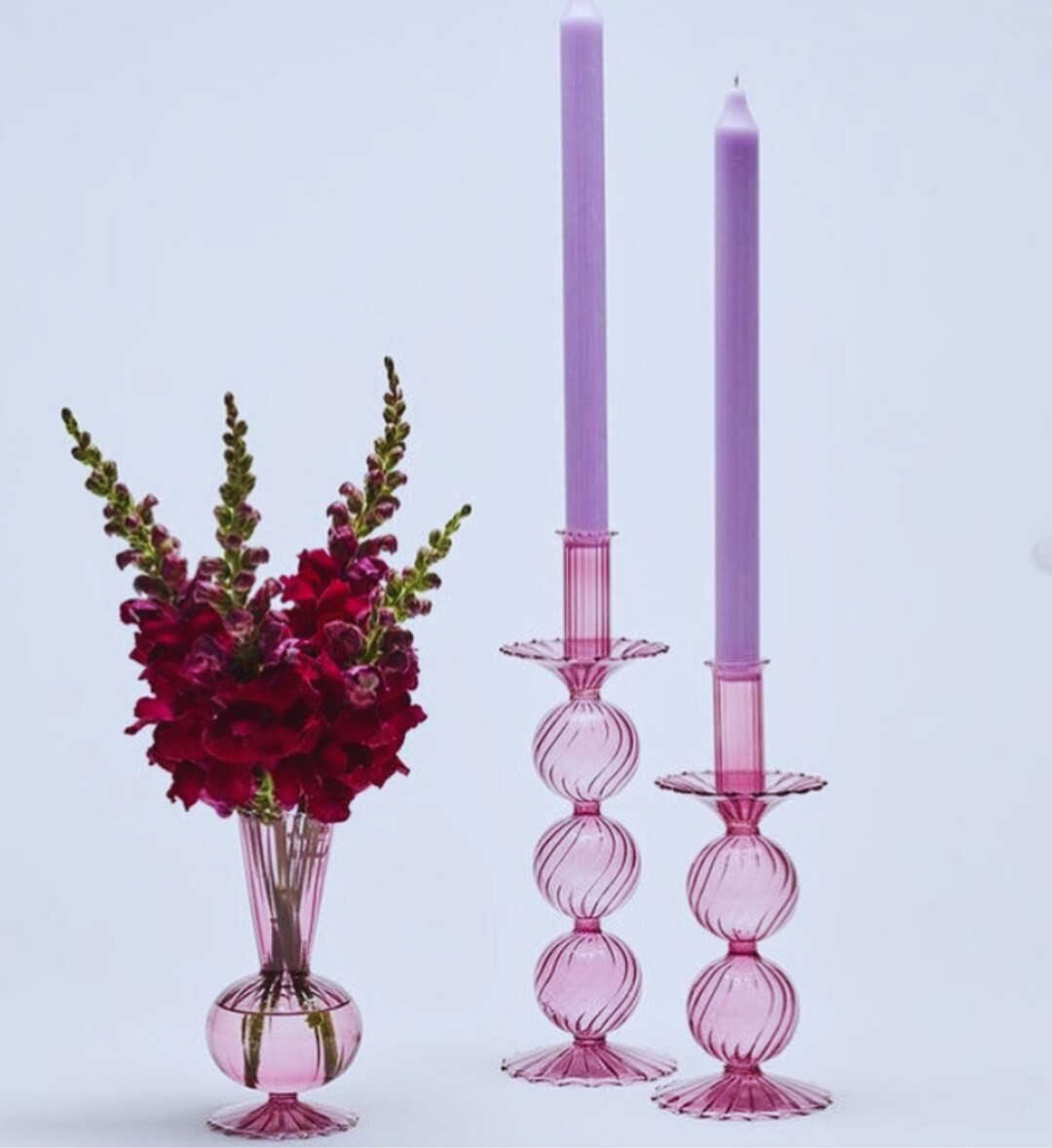 Pair of Timeless Handcrafted Glass Candlestick Holders: Perfect Wedding Gift with a Vintage Touch... | Etsy (US)