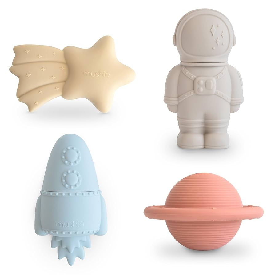 mushie Space Bath Toys Play Set for Toddlers | 100% Food Grade Silicone | Mold Free, Pack of 4 | Amazon (US)