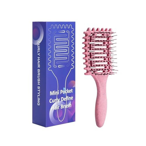 Mini Hair Brush, Travel Hair Brush, Compact Mini Detangler Brush for Easy Styling On-the-Go, Suitable for All Hair Types (Pink) | Amazon (US)