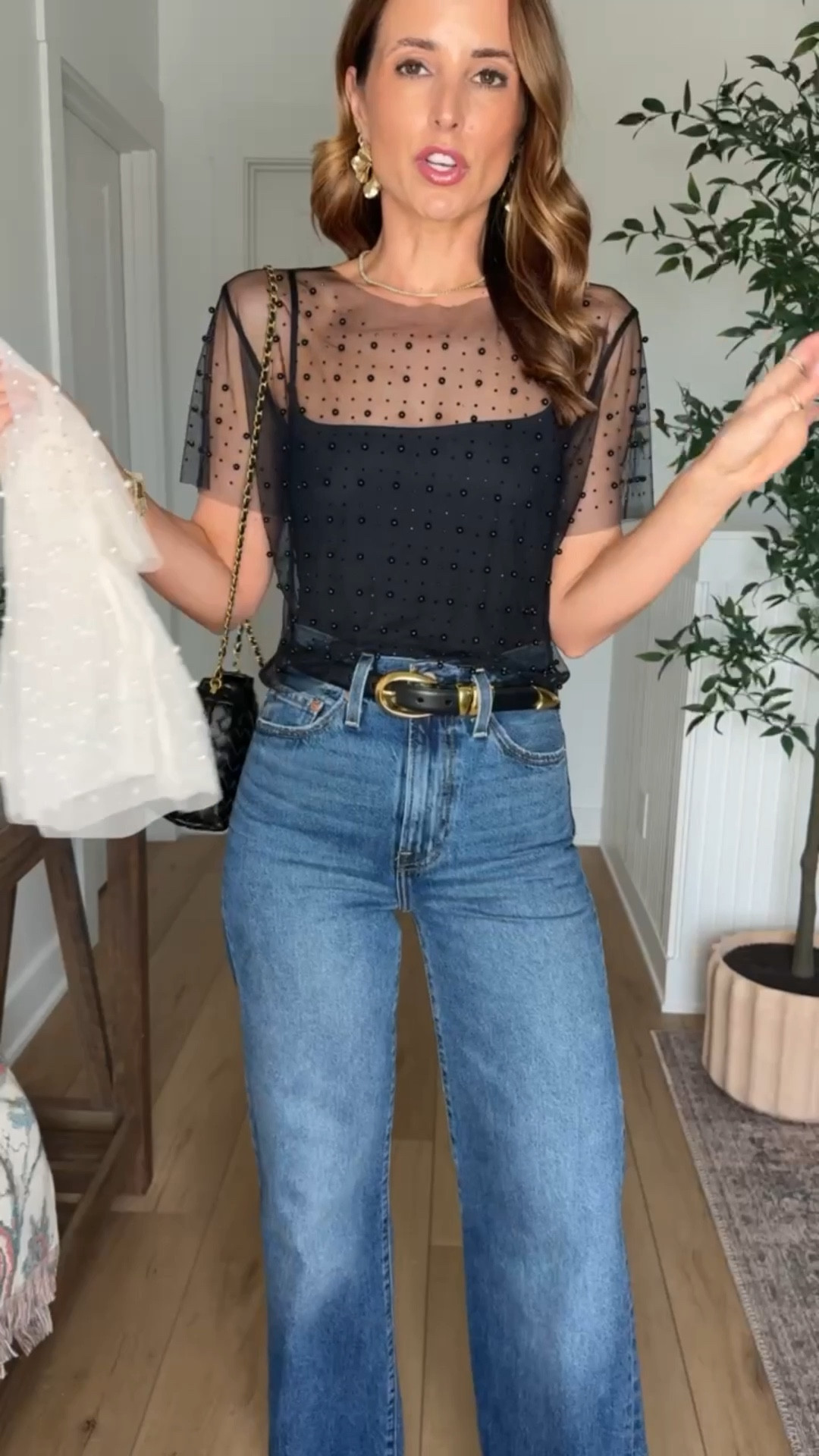 The cutest Amazon date night tops. Amazon date night outfits. Amazon Party tops and outfits. Amazon Concert outfits! Mesh sparkle top. Wearing XS in each and size 24 (32” inseam) in wide leg jeans. XXS in belt. Heels are TTS. *Needs a top underneath or bralette*


#LTKootd #LTKFindsUnder50 #LTKPetite