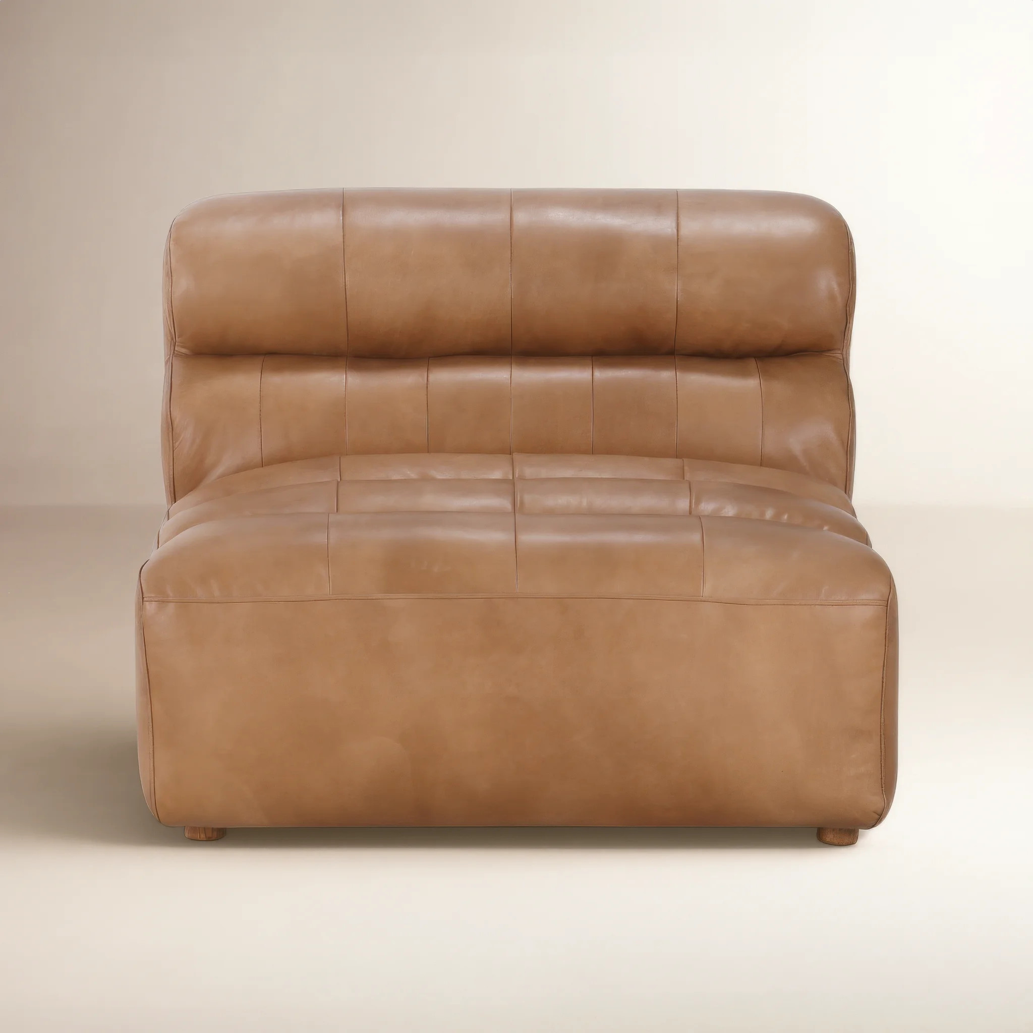 Anya 36" Wide Top Grain Leather Slipper Chair | Wayfair North America