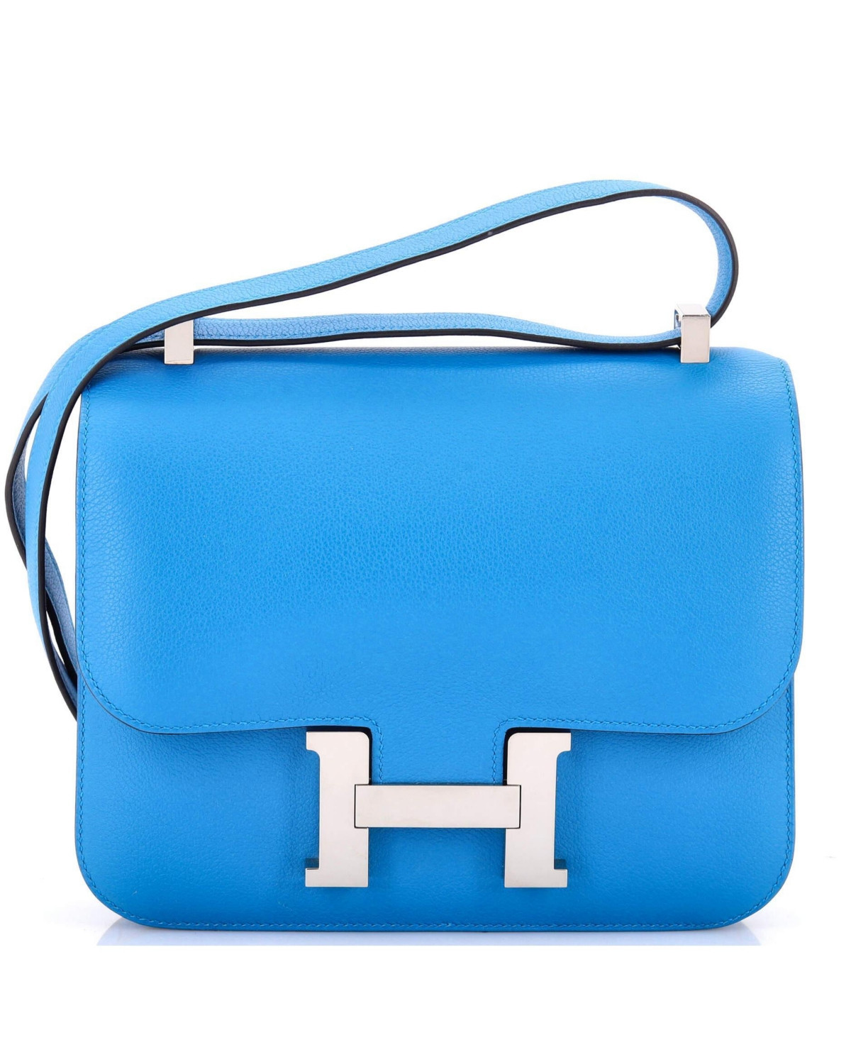Pre-Owned Hermes 24 Constance Bag Evercolor - Blue | Macy's