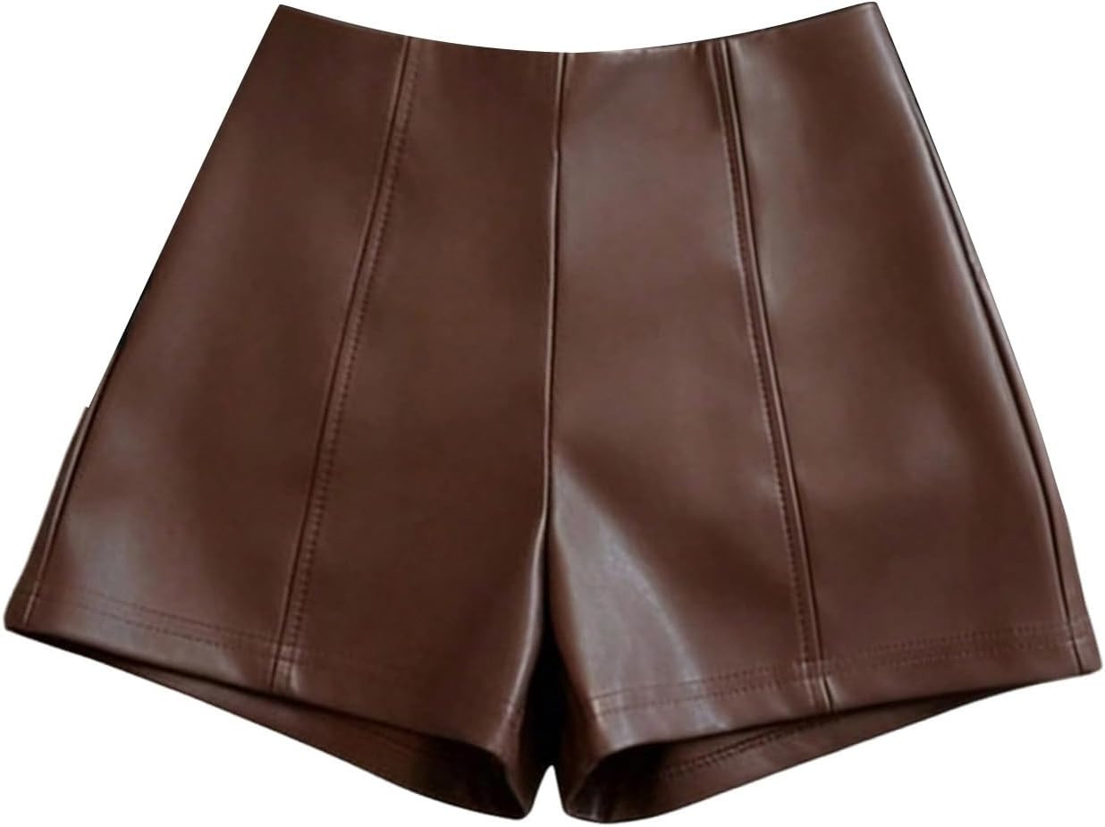 Milumia Women's Y2k Faux Leather Mini Shorts Sexy Going Out Rave Shorts | Amazon (US)
