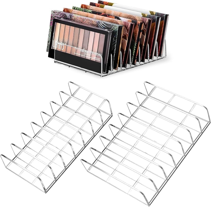 2 Pack Acrylic Makeup Eyeshadow Palette Organizer, 7-Slot Display Case, Set of 2, Cosmetic Displa... | Amazon (US)