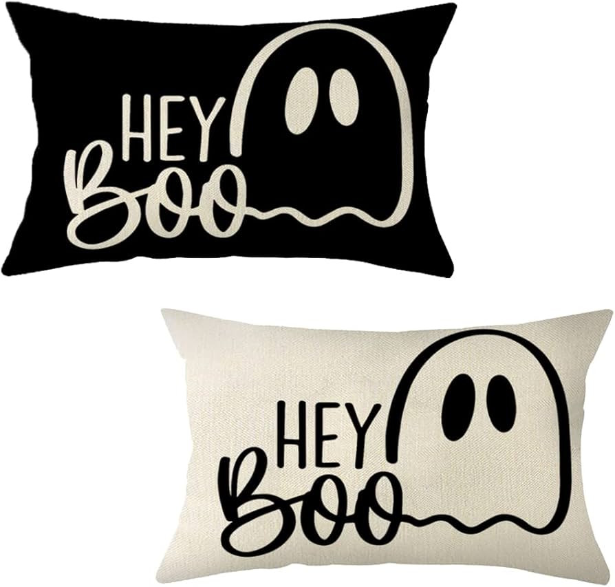 Halloween Hey Boo Lumbar Throw Pillow Cover 12x20 Inch, Halloween Decoration for Home Sofa Couch ... | Amazon (CA)