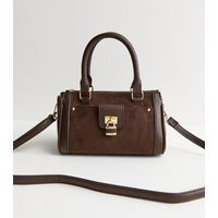 Dark Brown Faux Brushed Leather Padlock Crossbody Bag New Look | New Look (UK)