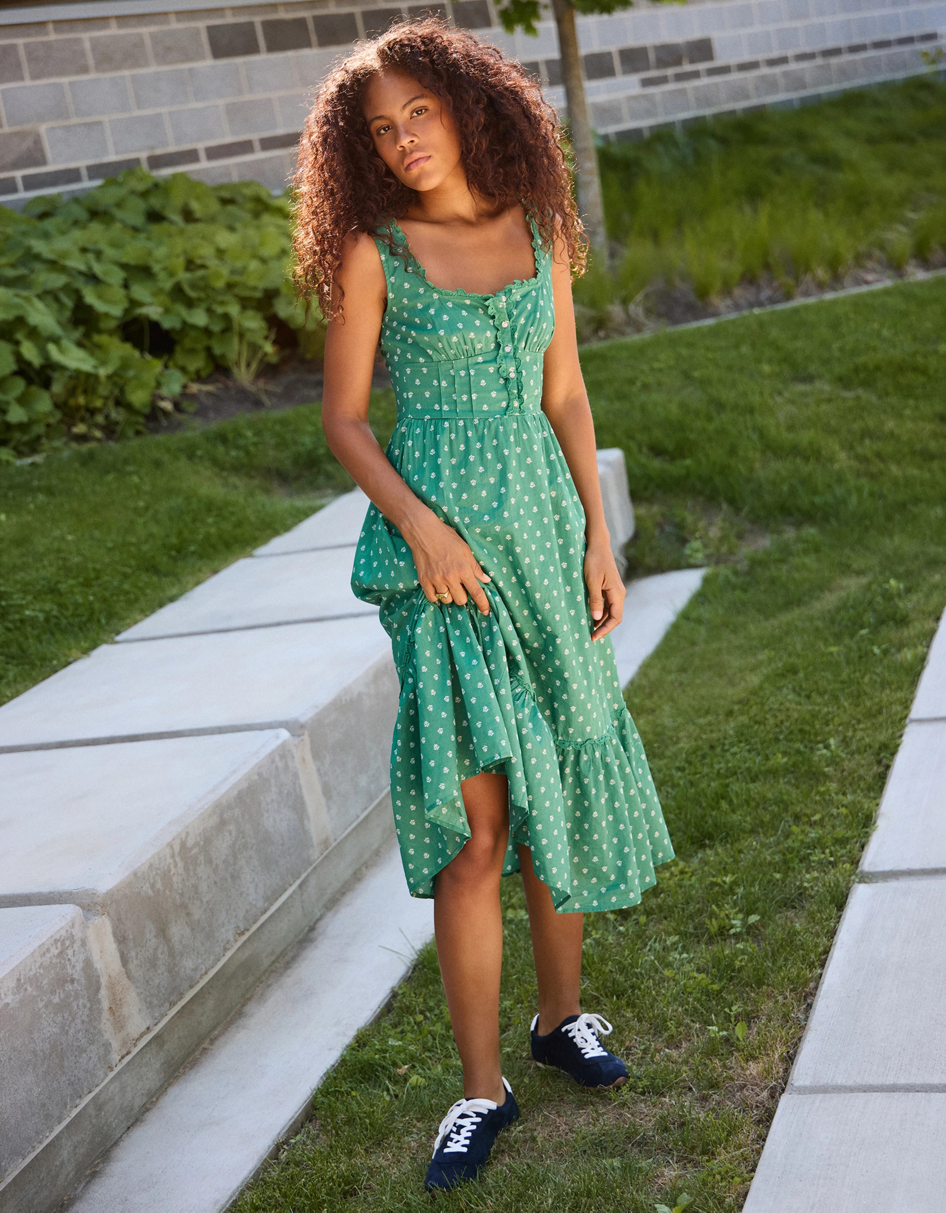 AE Catie Corset Midi Dress | American Eagle Outfitters (US & CA)