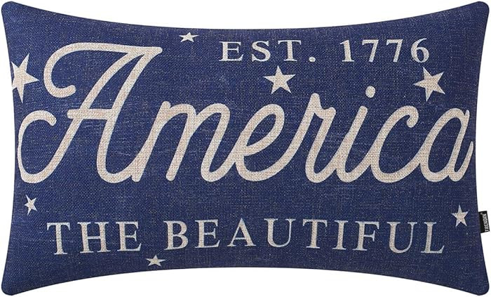TRENDIN 4th of July Pillow Cover 12x20 inches 1776 Decor Patriotic Sign Decoration Rustic Home De... | Amazon (US)