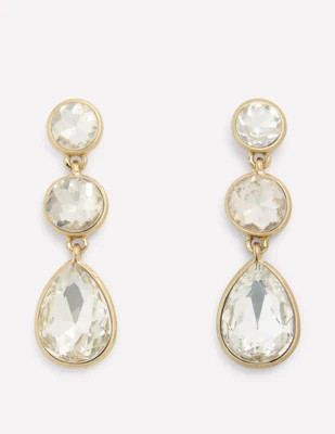 Boden Women's Small Jewel Drop Earrings in White | Boden UK
