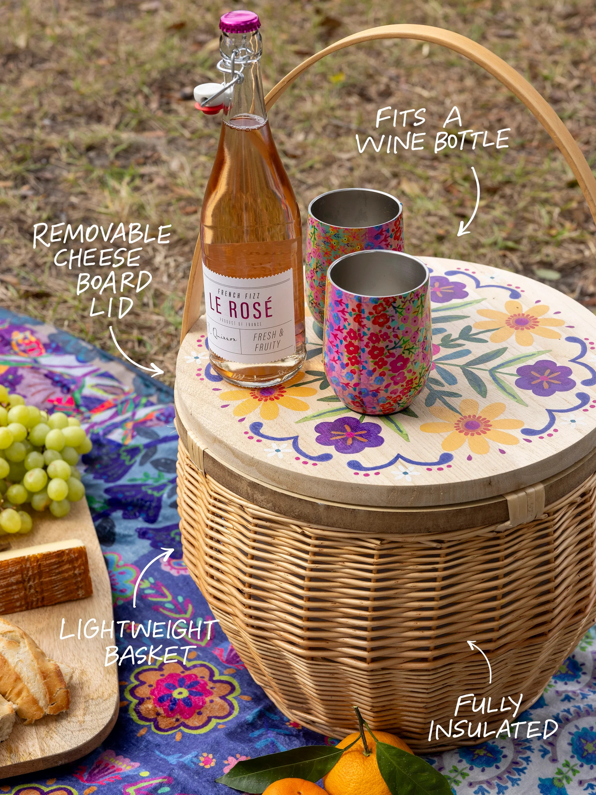 Insulated Picnic Basket Table | Natural Life