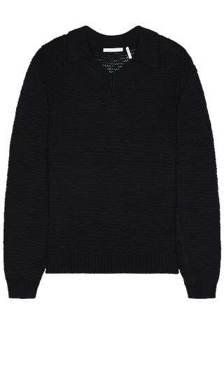 Zach V Neck Sweater in Black | Revolve Clothing (Global)