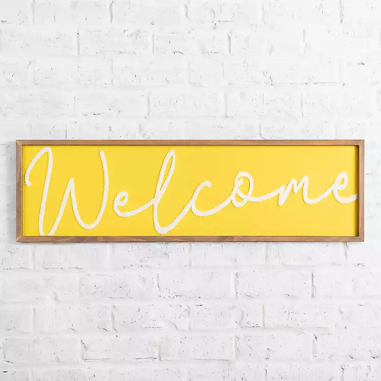 New! Welcome Yellow Outdoor Wall Plaque | Kirkland's Home