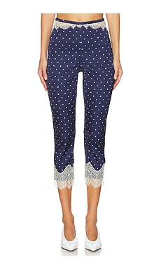 For Love & Lemons Babette Capri Pant in Navy from Revolve.com | Revolve Clothing (Global)
