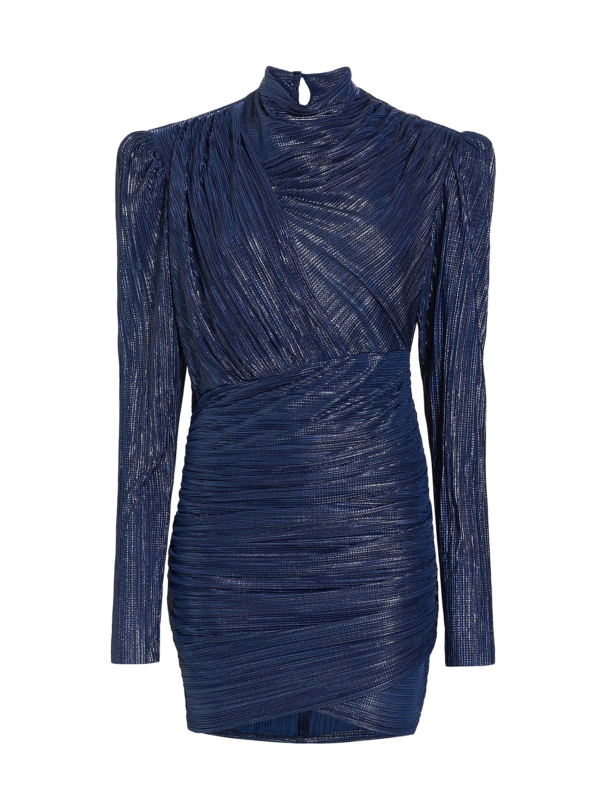 Maya Foil Pleated Knit Minidress | Saks Fifth Avenue